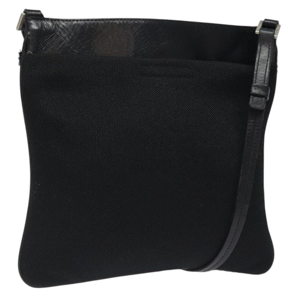 PRADA Shoulder Bag Nylon Black Silver Auth bs24328