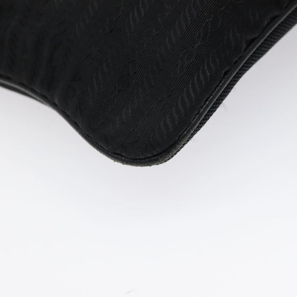 PRADA Shoulder Bag Nylon Black Silver Auth bs24328