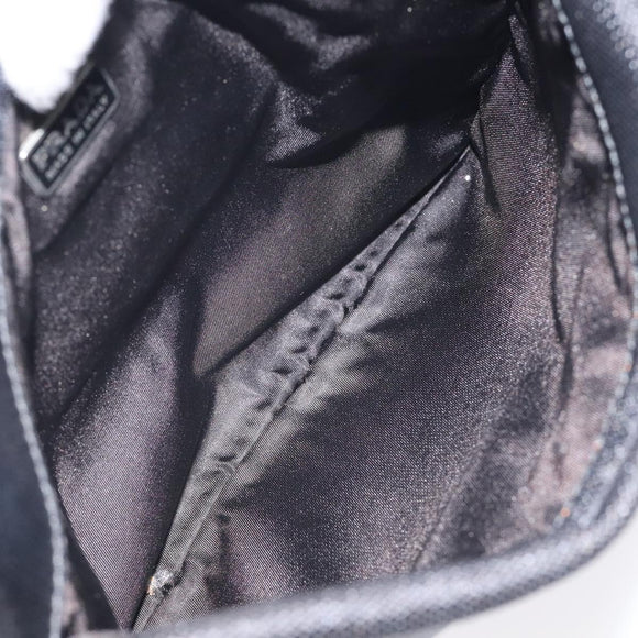 PRADA Shoulder Bag Nylon Black Silver Auth bs24328