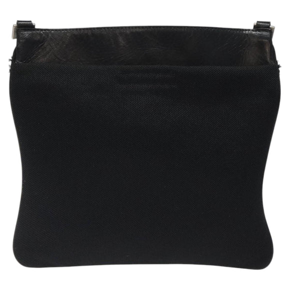 PRADA Shoulder Bag Nylon Black Silver Auth bs24328
