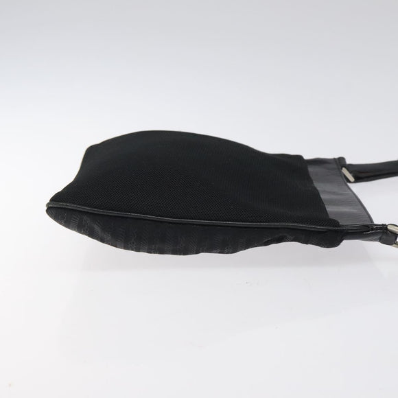 PRADA Shoulder Bag Nylon Black Silver Auth bs24328