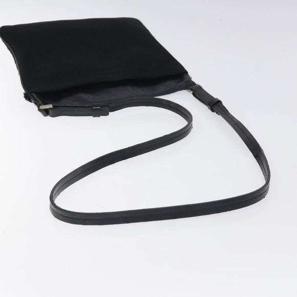 PRADA Shoulder Bag Nylon Black Silver Auth bs24328