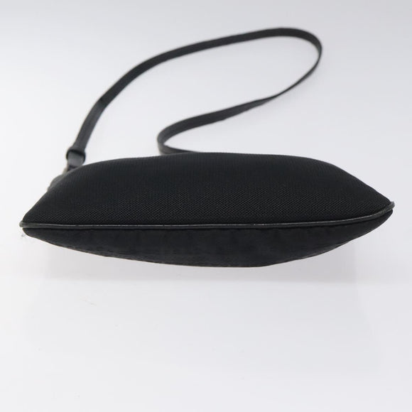 PRADA Shoulder Bag Nylon Black Silver Auth bs24328