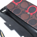 Salvatore Ferragamo Gancini Bag Canvas Leather Black Silver Auth bs24330-10