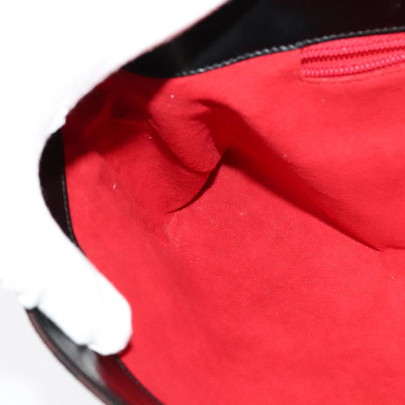 Salvatore Ferragamo Gancini Bag Canvas Leather Black Silver Auth bs24330