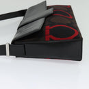 Salvatore Ferragamo Gancini Bag Canvas Leather Black Silver Auth bs24330-3