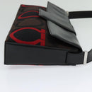 Salvatore Ferragamo Gancini Bag Canvas Leather Black Silver Auth bs24330-4