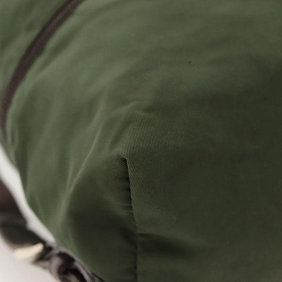 PRADA Backpack Nylon Khaki Silver Auth bs24334