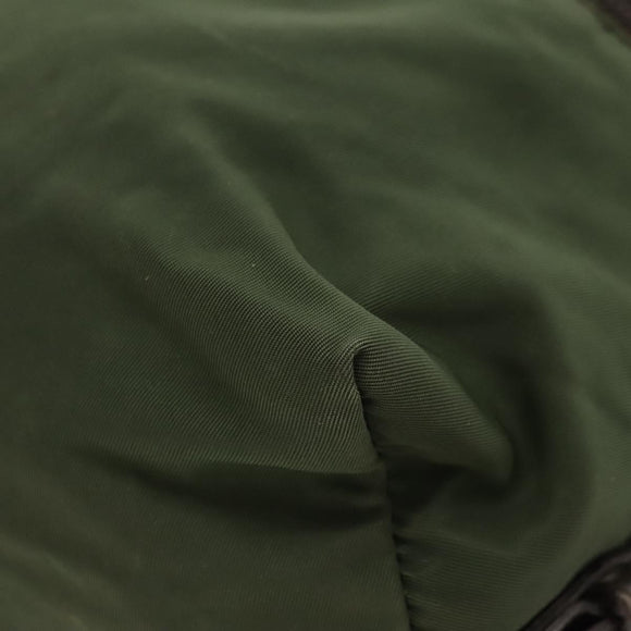 PRADA Backpack Nylon Khaki Silver Auth bs24334