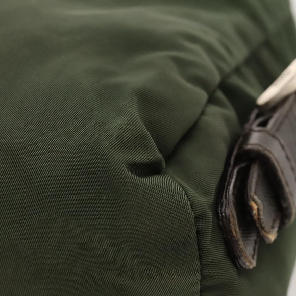 PRADA Backpack Nylon Khaki Silver Auth bs24334