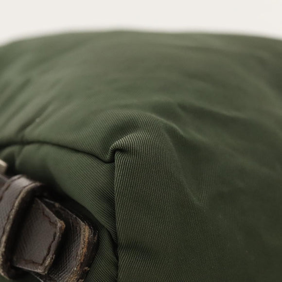 PRADA Backpack Nylon Khaki Silver Auth bs24334