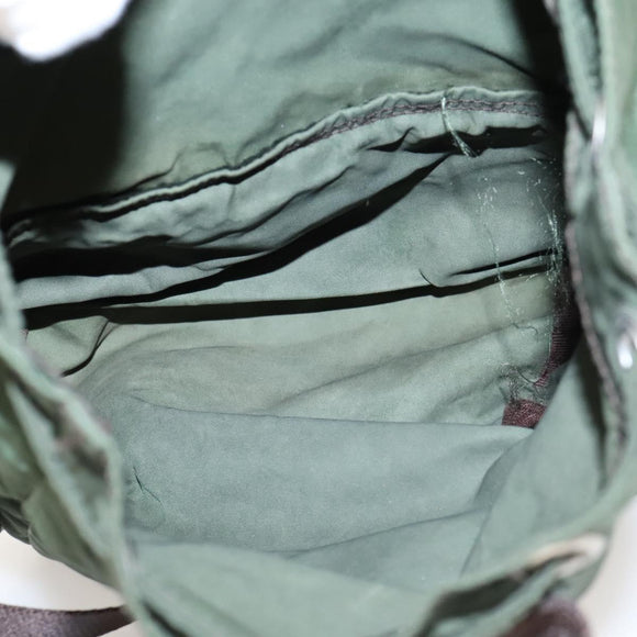 PRADA Backpack Nylon Khaki Silver Auth bs24334