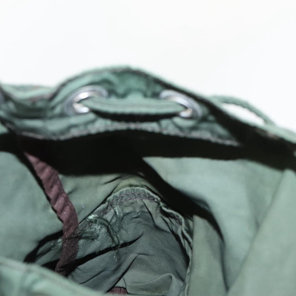 PRADA Backpack Nylon Khaki Silver Auth bs24334