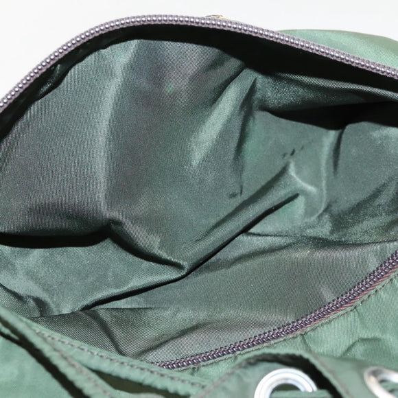 PRADA Backpack Nylon Khaki Silver Auth bs24334