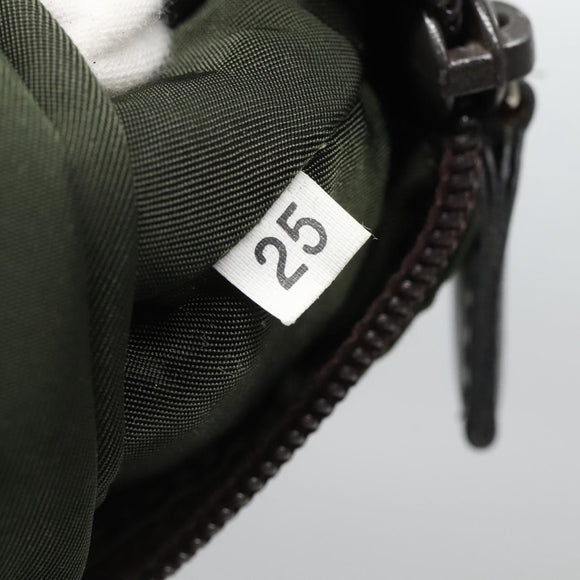 PRADA Backpack Nylon Khaki Silver Auth bs24334