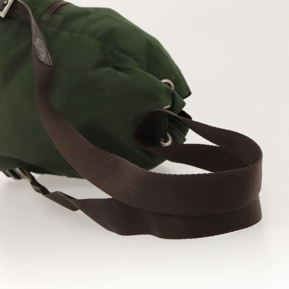 PRADA Backpack Nylon Khaki Silver Auth bs24334