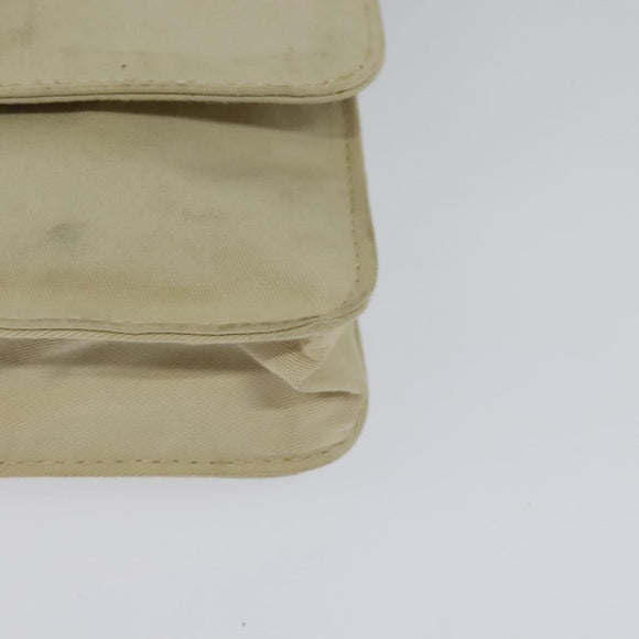 FENDI Shoulder Bag Canvas White Silver Auth bs24336