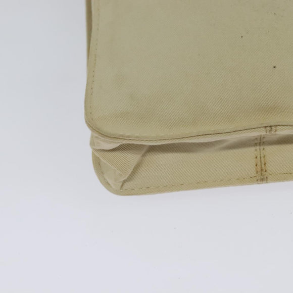 FENDI Shoulder Bag Canvas White Silver Auth bs24336