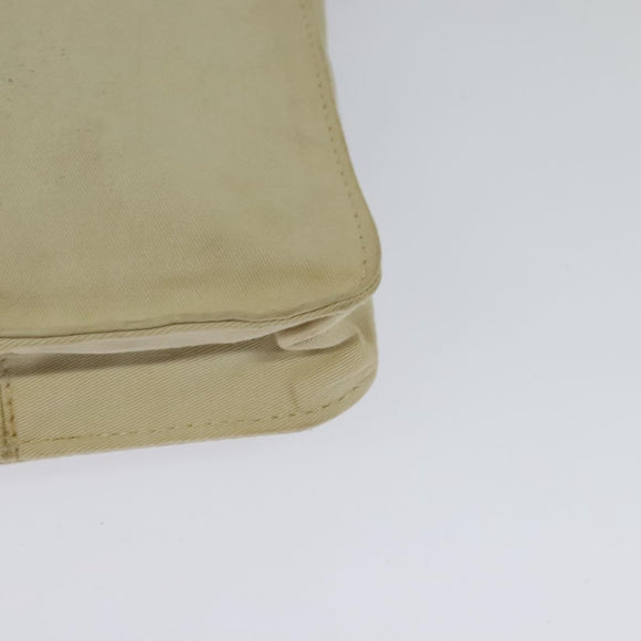 FENDI Shoulder Bag Canvas White Silver Auth bs24336