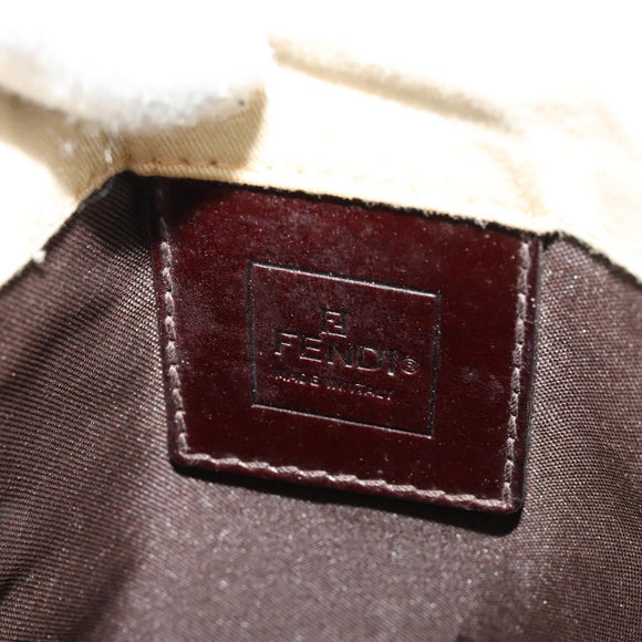 FENDI Shoulder Bag Canvas White Silver Auth bs24336