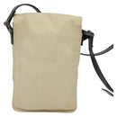 FENDI Shoulder Bag Canvas White Silver Auth bs24336-2
