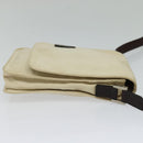 FENDI Shoulder Bag Canvas White Silver Auth bs24336-4