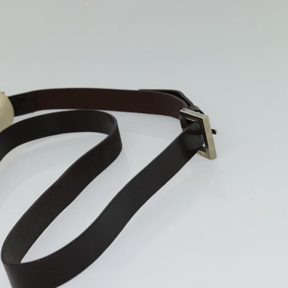 FENDI Shoulder Bag Canvas White Silver Auth bs24336