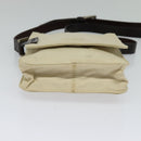 FENDI Shoulder Bag Canvas White Silver Auth bs24336-5