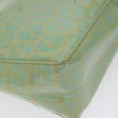 FENDI Zucchino Canvas Hand Bag Peppermint Silver Auth bs24337-16