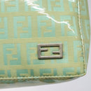 FENDI Zucchino Canvas Hand Bag Peppermint Silver Auth bs24337-18