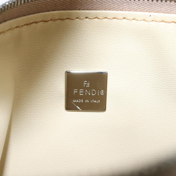 FENDI Zucchino Canvas Hand Bag Peppermint Silver Auth bs24337