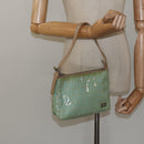 FENDI Zucchino Canvas Hand Bag Peppermint Silver Auth bs24337-22