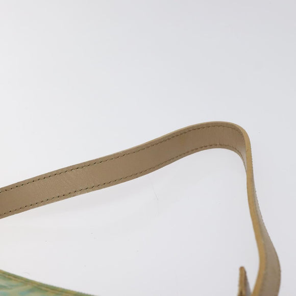 FENDI Zucchino Canvas Hand Bag Peppermint Silver Auth bs24337