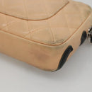 CHANEL Cambon Line Matelasse Shoulder Bag Lamb Skin Beige Black CC Auth bs24360-15