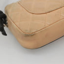 CHANEL Cambon Line Matelasse Shoulder Bag Lamb Skin Beige Black CC Auth bs24360-16