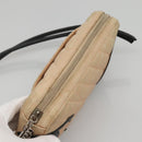 CHANEL Cambon Line Matelasse Shoulder Bag Lamb Skin Beige Black CC Auth bs24360-6