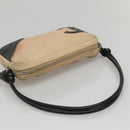 CHANEL Cambon Line Matelasse Shoulder Bag Lamb Skin Beige Black CC Auth bs24360-7