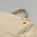PRADA Canapa GM Hand Bag Canvas White Gold Auth bs24371-15
