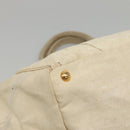 PRADA Canapa GM Hand Bag Canvas White Gold Auth bs24371-16