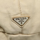 PRADA Canapa GM Hand Bag Canvas White Gold Auth bs24371-10