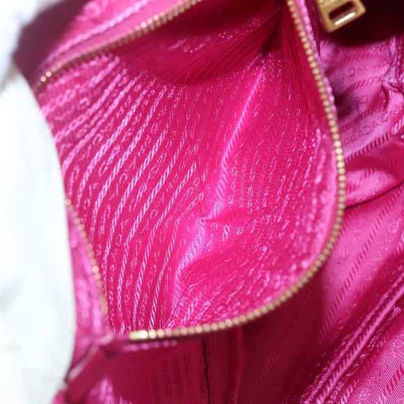 PRADA Canapa GM Hand Bag Canvas White Gold Auth bs24371