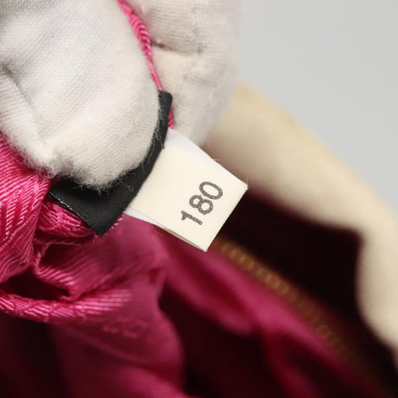 PRADA Canapa GM Hand Bag Canvas White Gold Auth bs24371