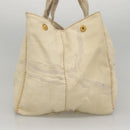 PRADA Canapa GM Hand Bag Canvas White Gold Auth bs24371-4