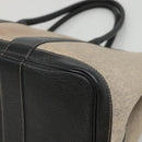 HERMES Garden party PM Hand Bag Coated Canvas Beige Auth bs24374-9