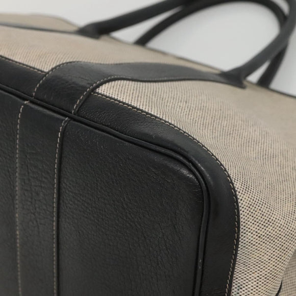 HERMES Garden party PM Hand Bag Coated Canvas Beige Auth bs24374