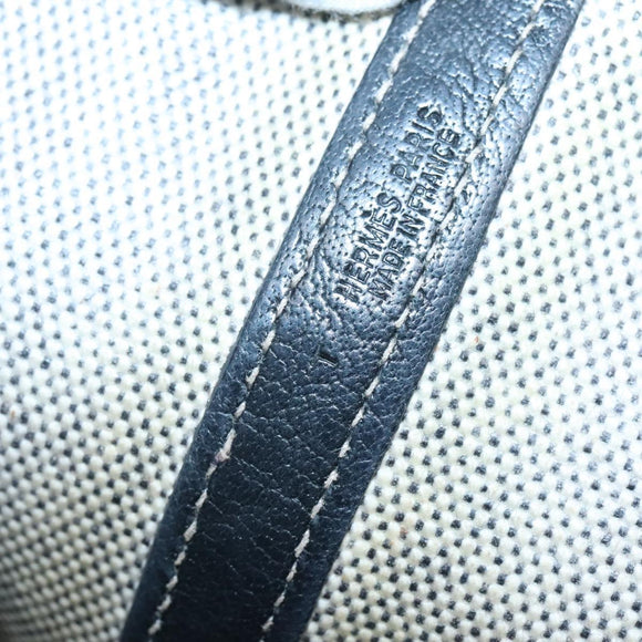 HERMES Garden party PM Hand Bag Coated Canvas Beige Auth bs24374