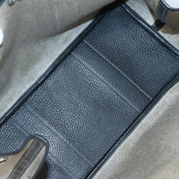 HERMES Garden party PM Hand Bag Coated Canvas Beige Auth bs24374