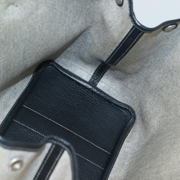 HERMES Garden party PM Hand Bag Coated Canvas Beige Auth bs24374