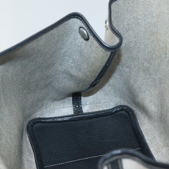 HERMES Garden party PM Hand Bag Coated Canvas Beige Auth bs24374