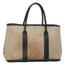 HERMES Garden party PM Hand Bag Coated Canvas Beige Auth bs24374-1